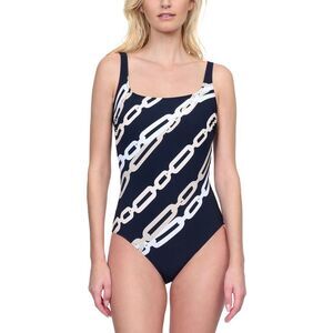 Gottex Womens  Square Neck One-Piece, Black